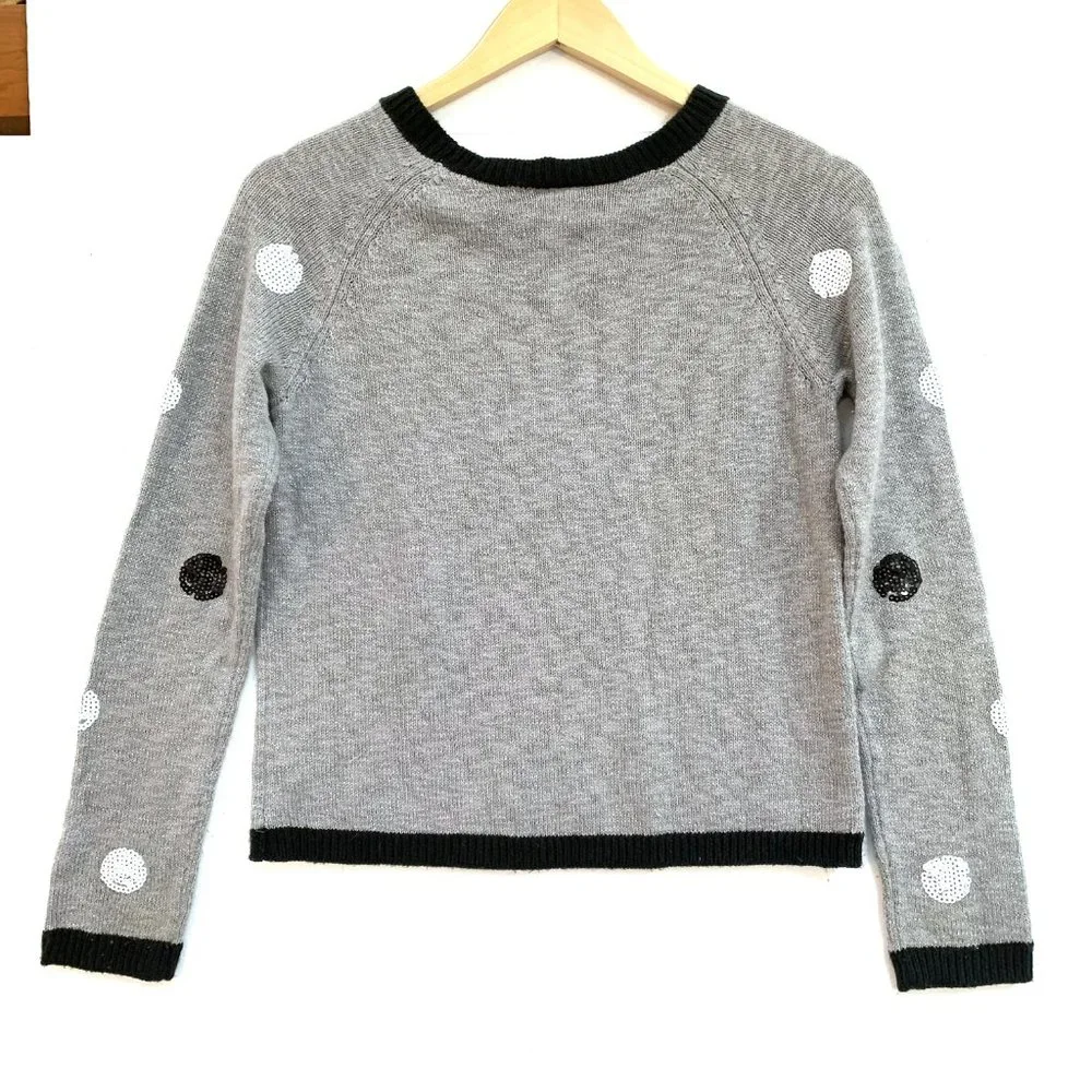 Justice Girls Polka Dot Sequin Knit Sweater